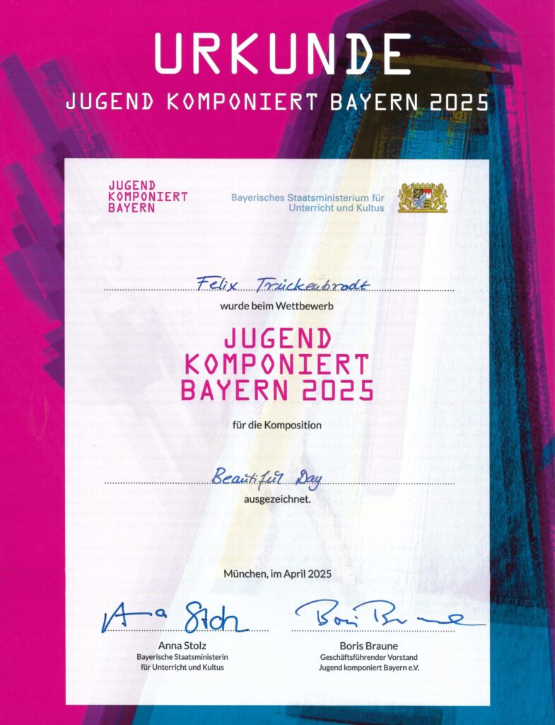 Preisträger Jugend komponiert Bayern 2025